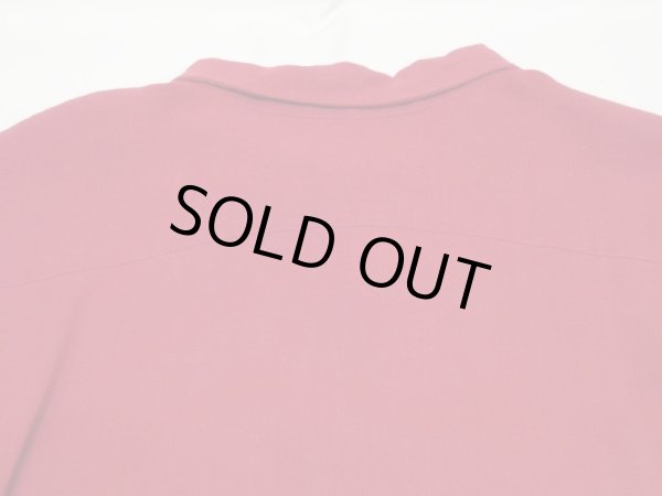 画像10: 60s Donegal MADDER RED SOLID BLANK COTTON RAYON OPEN COLLAR SHIRT  (10)