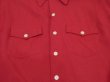 画像6: 60s Donegal MADDER RED SOLID BLANK COTTON RAYON OPEN COLLAR SHIRT  (6)