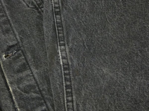 画像10: 80s Levi's 57508-0256 YARN DYED BLACK DENIM JACKET GJ with METALLICA PATCH MADE IN USA (10)