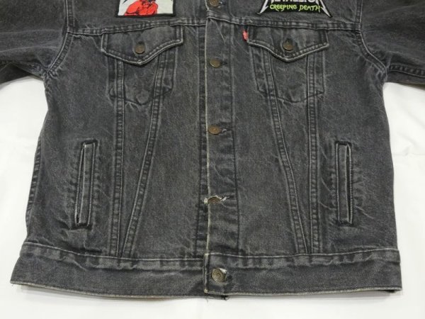画像6: 80s Levi's 57508-0256 YARN DYED BLACK DENIM JACKET GJ with METALLICA PATCH MADE IN USA (6)