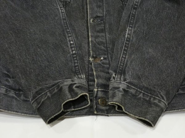画像9: 80s Levi's 57508-0256 YARN DYED BLACK DENIM JACKET GJ with METALLICA PATCH MADE IN USA (9)
