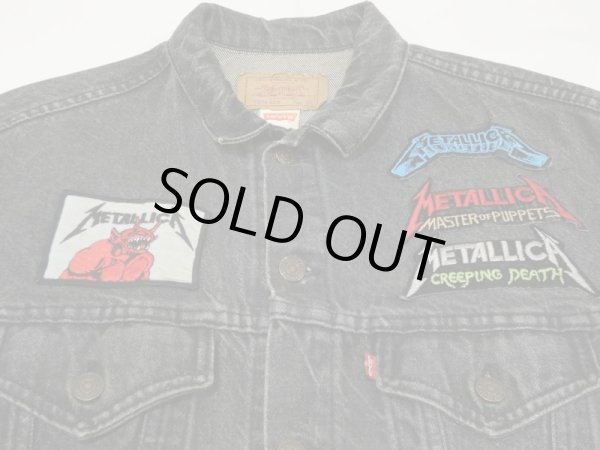 画像5: 80s Levi's 57508-0256 YARN DYED BLACK DENIM JACKET GJ with METALLICA PATCH MADE IN USA (5)