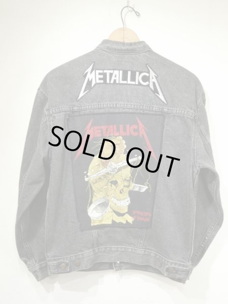 画像1: 80s Levi's 57508-0256 YARN DYED BLACK DENIM JACKET GJ with METALLICA PATCH MADE IN USA (1)
