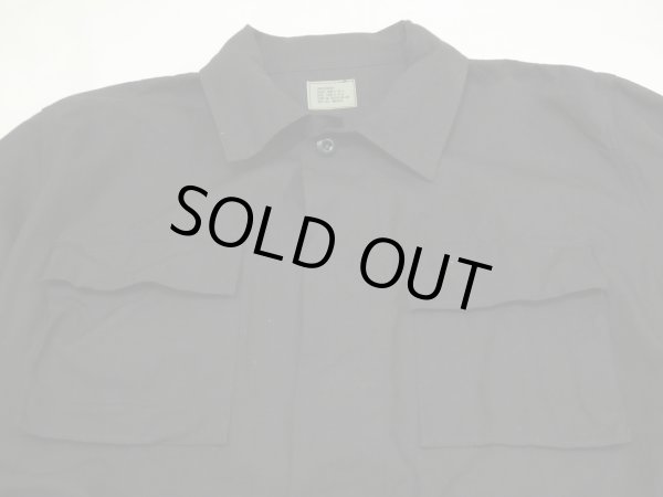 画像5: 80s US MILITARY CIVILIAN HOT WEATHER COMBAT BLACK RIP STOP BDU JACKET DEAD STOCK (5)