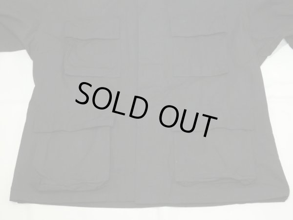 画像6: 80s US MILITARY CIVILIAN HOT WEATHER COMBAT BLACK RIP STOP BDU JACKET DEAD STOCK (6)