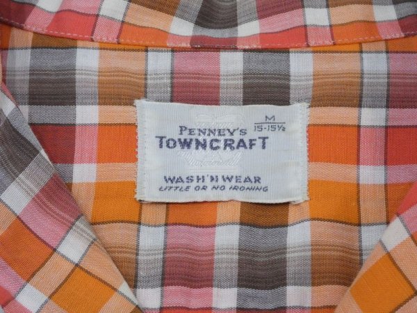 画像3: 60s Penney's TOWNCRAFT GRADATION PLAID LOOP COLLAR S/S SHIRT (3)