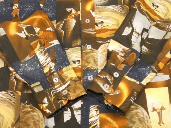 画像7: 70s KENINGTON Walt Disney FANTASIA MOVIE MICKEY MOUSE PHOTO PRINT SHIRT (7)