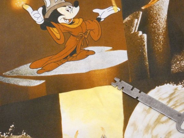 画像6: 70s KENINGTON Walt Disney FANTASIA MOVIE MICKEY MOUSE PHOTO PRINT SHIRT (6)