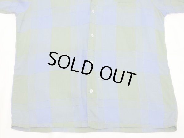 画像6: 60s Penneys TOWNCRAFT ITALIAN COLLAR GADATION PLAID RAYON S/S SHIRT (6)