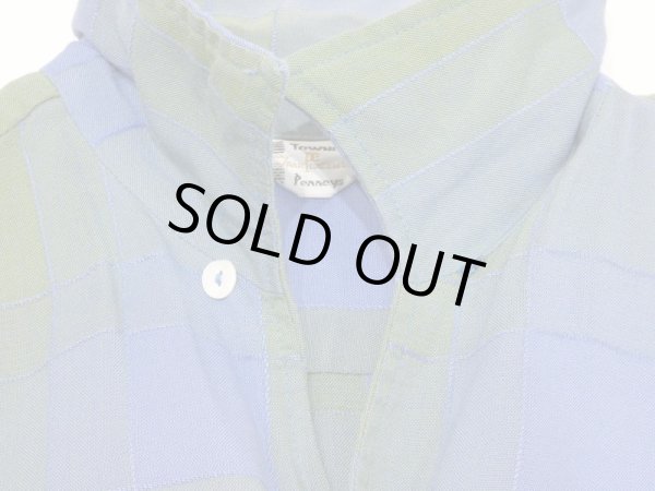 画像4: 60s Penneys TOWNCRAFT ITALIAN COLLAR GADATION PLAID RAYON S/S SHIRT (4)