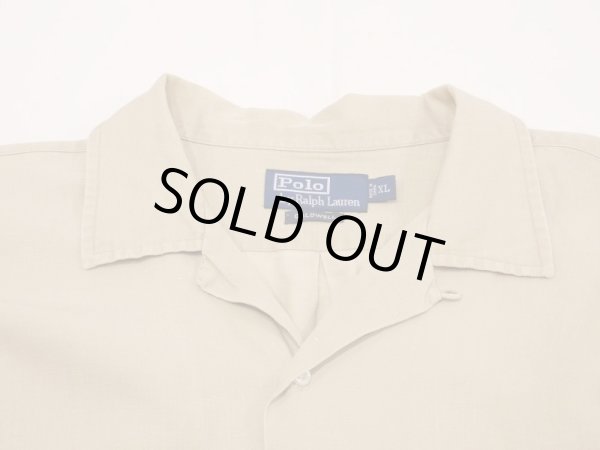 画像5: 90s Polo Ralph Lauren CALDWELL LINEN SILK OPEN COLLAR S/S SHIRT  (5)