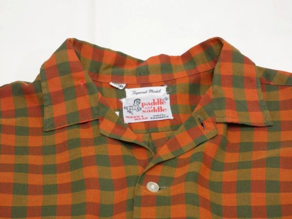 画像4: 60s Paddle&Saddle OPEN COLLAR PLAID S/S SHIRT (4)