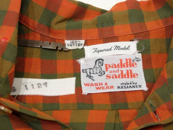 画像3: 60s Paddle&Saddle OPEN COLLAR PLAID S/S SHIRT (3)