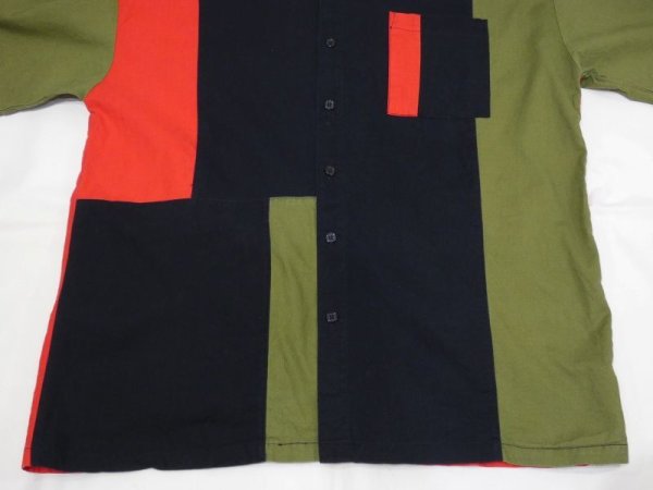 画像6: 90s AM&PM 4-U MONDRIAN PANEL PATTERN S/S SHIRT (6)