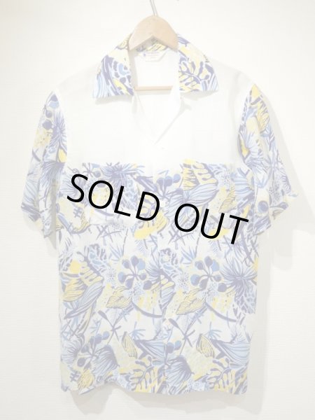 画像1: 50s VAN HEUSEN TROPICAL FLOWERS SWITCHING PATTERN HAWAIIAN SHIRT (1)