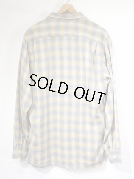 60s Mr.TALL by Holiday OMBRE SHADOW PLAID OPEN COLLAR BOX
