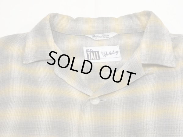 画像4: 60s Mr.TALL by Holiday OMBRE SHADOW PLAID OPEN COLLAR BOX SHIRT (4)