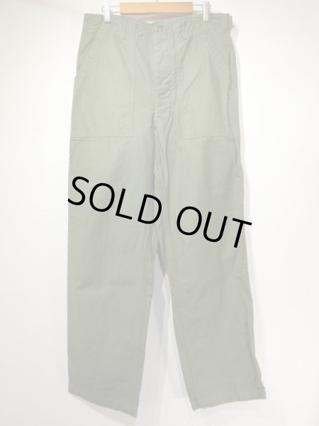 画像1: 60s '64 US ARMY OG-107 COTTON SATEEN UTILITY BAKER PANTS DEAD STOCK (1)
