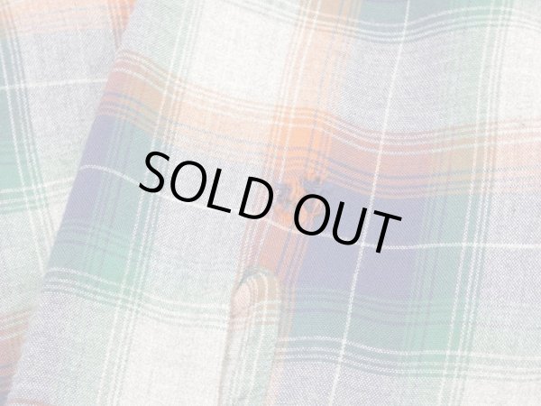 画像8: 70s ARROW CHEVELLA OMBRE SHADOW PLAID CHECK RAYON BOX SHIRT (8)