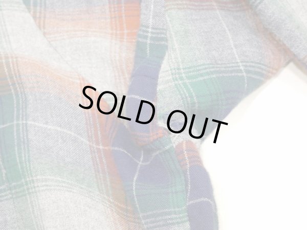 画像6: 70s ARROW CHEVELLA OMBRE SHADOW PLAID CHECK RAYON BOX SHIRT (6)