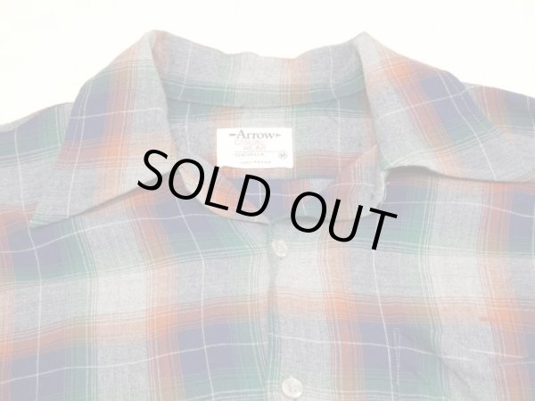 画像4: 70s ARROW CHEVELLA OMBRE SHADOW PLAID CHECK RAYON BOX SHIRT (4)