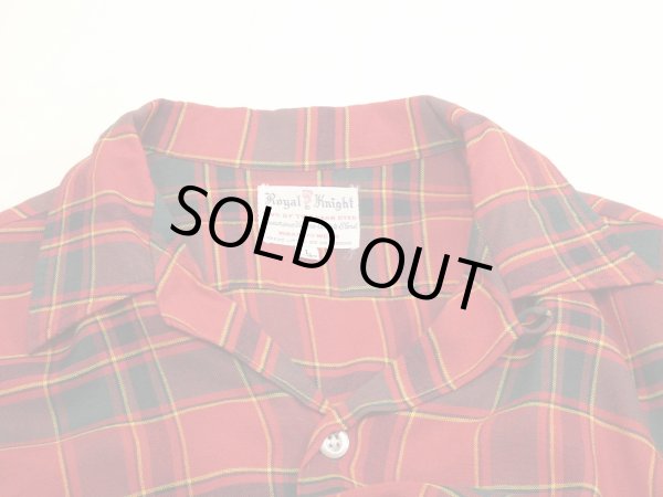 画像4: 60s ROYAL KNIGHT PLAID OPEN COLLAR SHIRT (4)