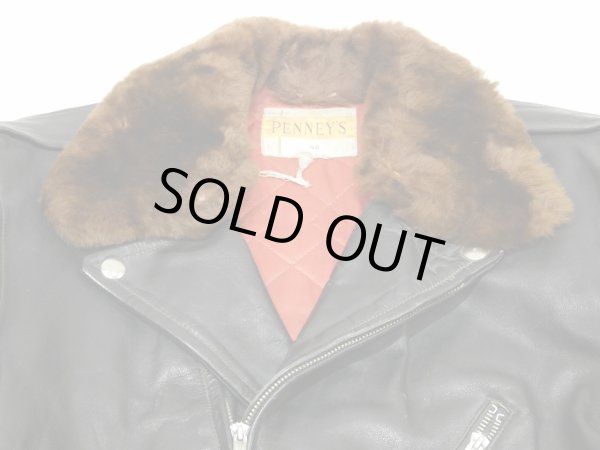 画像4: 50s PENNEY'S HORSE HIDE DOUBLE (W) RIDERS JACKET (4)