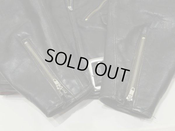 画像9: 50s PENNEY'S HORSE HIDE DOUBLE (W) RIDERS JACKET (9)