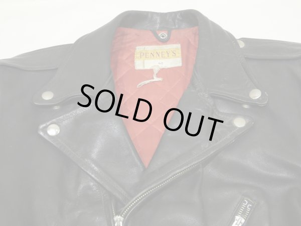 画像5: 50s PENNEY'S HORSE HIDE DOUBLE (W) RIDERS JACKET (5)