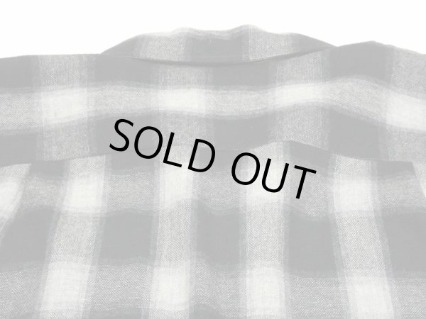 画像15: 60s 70s Cascade OMBRE SHADOW PLAID OPEN COLLAR WOOL SHIRT (15)