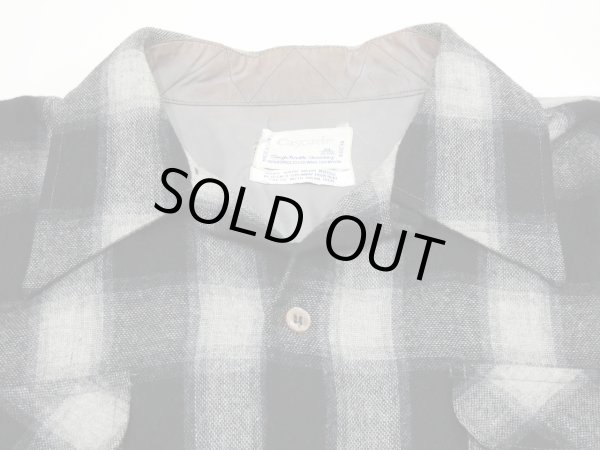 画像4: 60s 70s Cascade OMBRE SHADOW PLAID OPEN COLLAR WOOL SHIRT (4)