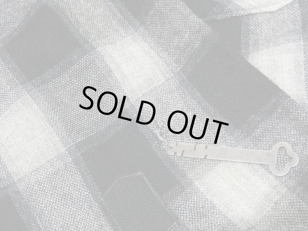 画像12: 60s 70s Cascade OMBRE SHADOW PLAID OPEN COLLAR WOOL SHIRT (12)