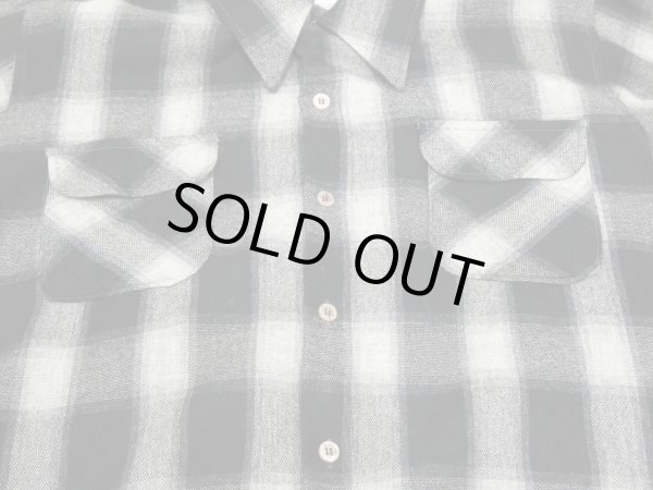 画像6: 60s 70s Cascade OMBRE SHADOW PLAID OPEN COLLAR WOOL SHIRT (6)