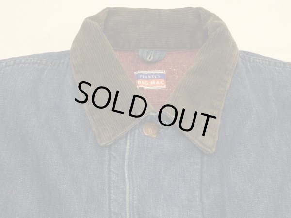画像4: 50s PENNEY'S BIG MAC DENIM CHORE JACKET COVERALL with BLANKET LINER (4)