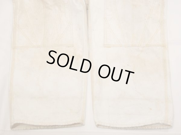 画像9: 70s Lee OFF WHITE DUCK DOUBLE KNEE OVERALL with APRON (9)