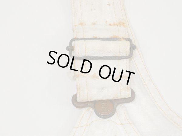 画像5: 70s Lee OFF WHITE DUCK DOUBLE KNEE OVERALL with APRON (5)