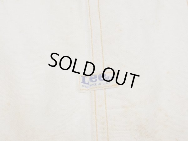 画像4: 70s Lee OFF WHITE DUCK DOUBLE KNEE OVERALL with APRON (4)