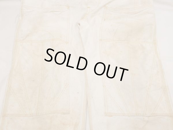 画像8: 70s Lee OFF WHITE DUCK DOUBLE KNEE OVERALL with APRON (8)