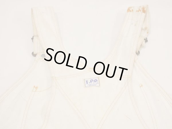 画像10: 70s Lee OFF WHITE DUCK DOUBLE KNEE OVERALL with APRON (10)