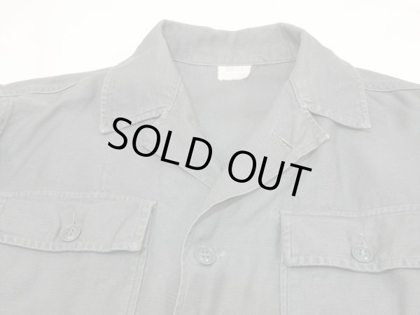 画像5: 60s '61 US AIR FORCE USAF SAGE GREEN SHADE 509 COTTON SATEEN UTILITY SHIRT 2nd TYPE (5)