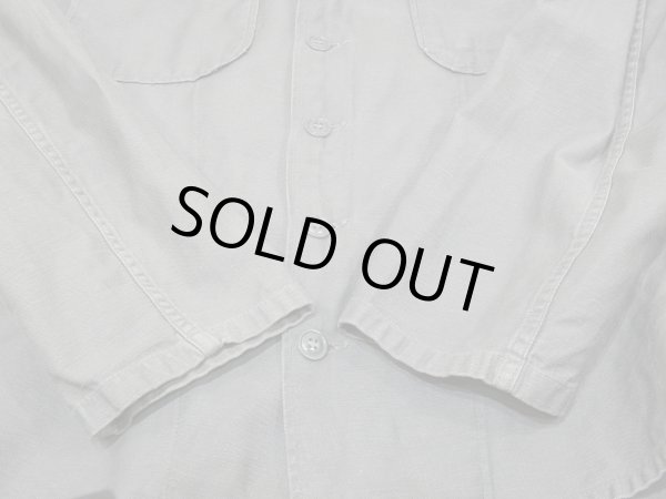 画像8: 60s '61 US AIR FORCE USAF SAGE GREEN SHADE 509 COTTON SATEEN UTILITY SHIRT 2nd TYPE (8)