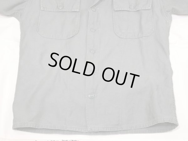 画像6: 60s '61 US AIR FORCE USAF SAGE GREEN SHADE 509 COTTON SATEEN UTILITY SHIRT 2nd TYPE (6)