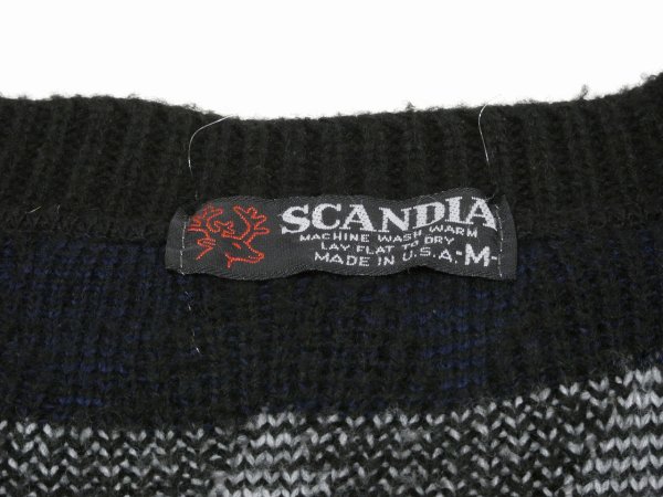 画像3: 80s SCANDIA DIAMOND PATTERN ACRYLIC CARDIGAN MADE IN USA (3)