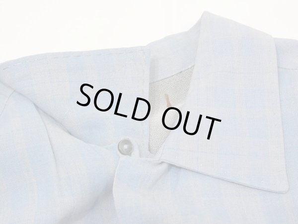 画像4: 50s 60s UNKNOWN GRADATION OMBRE PLAID AND NEP RAYON BOX SHIRT with HAND STITCH (4)