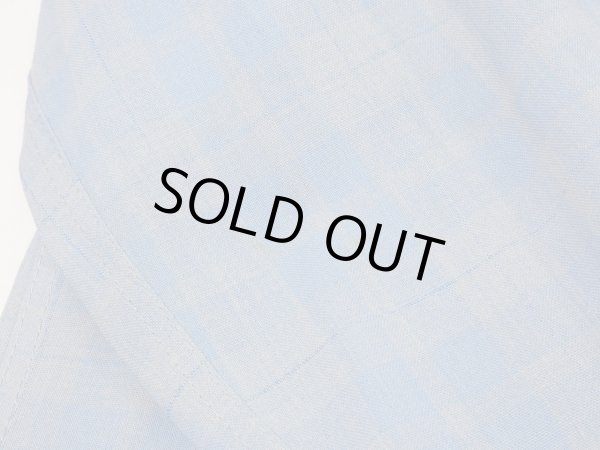 画像12: 50s 60s UNKNOWN GRADATION OMBRE PLAID AND NEP RAYON BOX SHIRT with HAND STITCH (12)