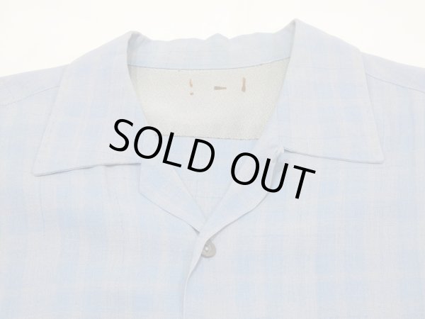 画像3: 50s 60s UNKNOWN GRADATION OMBRE PLAID AND NEP RAYON BOX SHIRT with HAND STITCH (3)