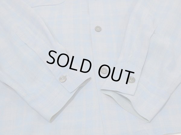 画像11: 50s 60s UNKNOWN GRADATION OMBRE PLAID AND NEP RAYON BOX SHIRT with HAND STITCH (11)