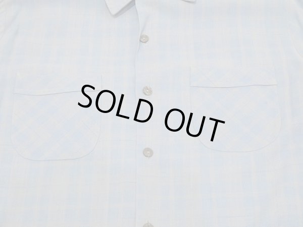 画像5: 50s 60s UNKNOWN GRADATION OMBRE PLAID AND NEP RAYON BOX SHIRT with HAND STITCH (5)
