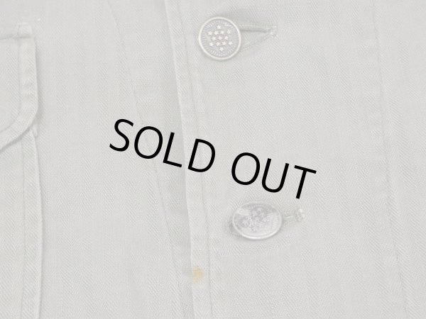 画像10: 40s US ARMY M-41（M-42) TWO-TONE HBT HERRINGBONE TWILL UTILITY JACKET 1st TYPE (10)