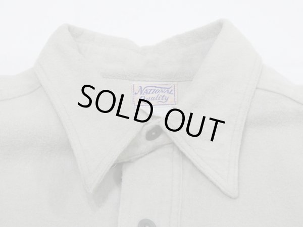 画像4: 30s NATIONAL QUALITY COTTON FLANNEL WORK SHIRT with CHIN STRAP (4)